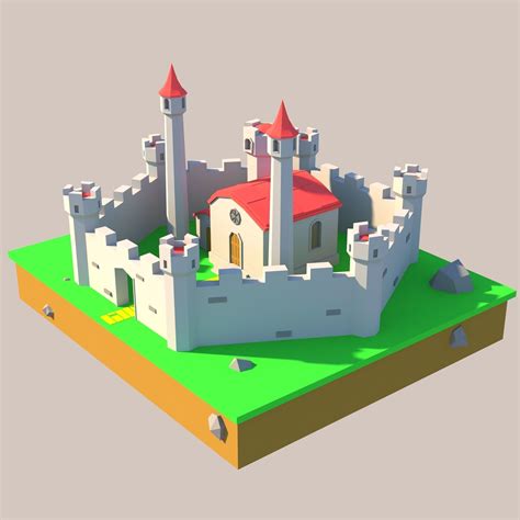 3d Model Low Poly Castle Vr Ar Low Poly Cgtrader