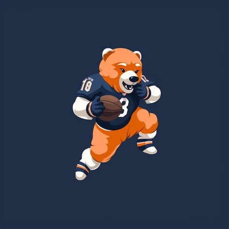 Premium Ai Image Cartoon Bear Generate Minimalist Humanoid Nfl