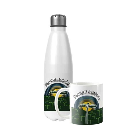 Kit Garrafa E Caneca Profiss O Agronomia Presente Pronta Entrega