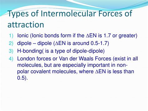 Ppt Chapter Intermolecular Forces Of Attractions Between Particles