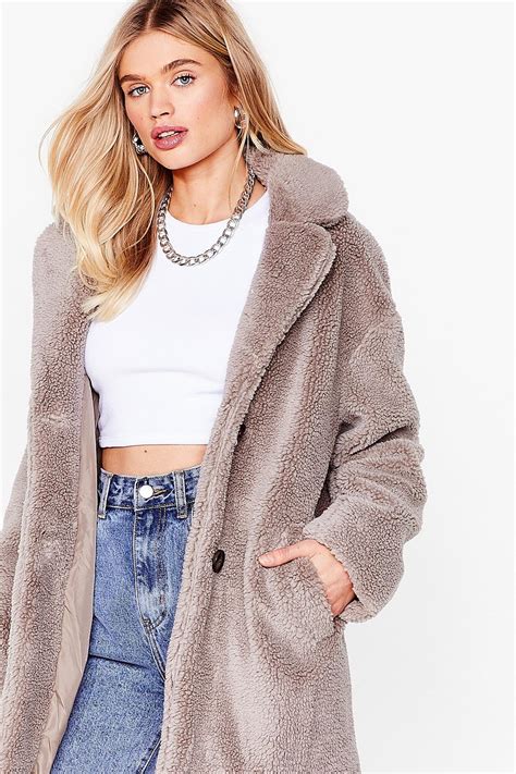 Longline Faux Fur Winter Coat Nasty Gal