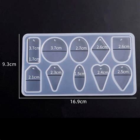 Molde De Silic Mix Pingente 10 Cavidades Para Resina Loja Do Silicone