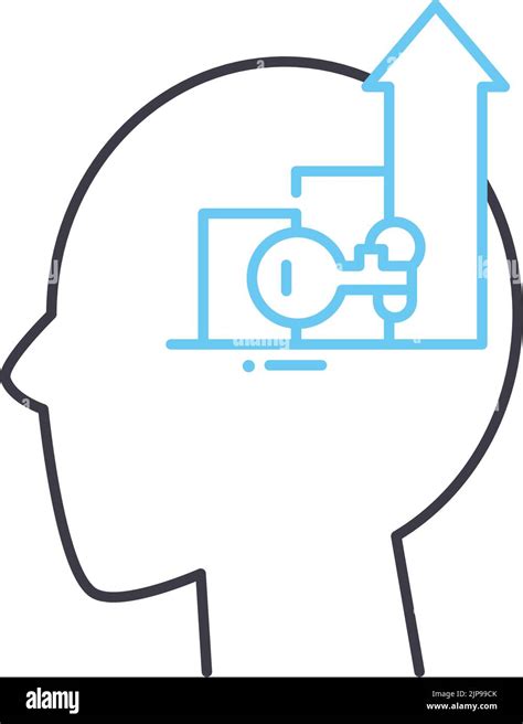 Key Success Mind Line Icon Outline Symbol Vector Illustration