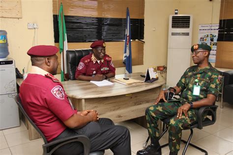 NIGERIAN ARMY 9TH BRIGADE COMMANDER MEETS FRSC LAGOS SECTOR COMMANDER