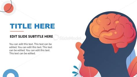 Simple Brain Diagram For Mental Health Ppt Presentation Slidemodel