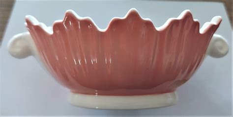 Fitz And Floyd Pink And White Scalloped Edge Dish Etsy