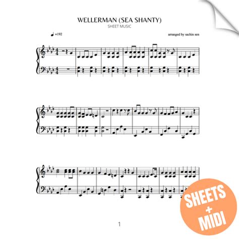 Wellerman Sea Shanty SHEET MUSIC MIDI Sachin Sen