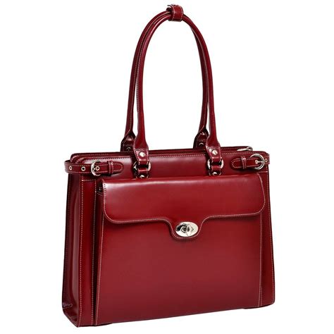 Mckleinusa Winnetka 94836 Red Leather Ladies Briefcase W Removable Sleeve Briefcase Women