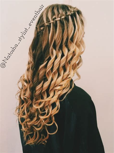 Waterfall Braid Long Hair Styles Waterfall Braid With Curls Waterfall Hairstyle