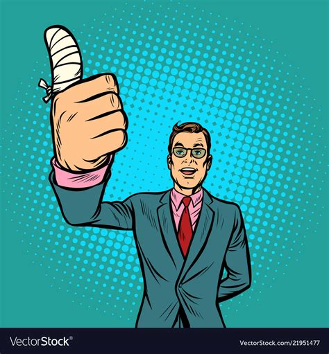 Man bandaged finger Royalty Free Vector Image - VectorStock