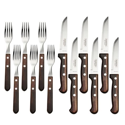 Churrasco BBQ 12 Pc Polywood Fork And Steak Knife Set Tramontina US