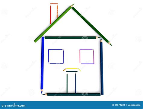 House of crayons stock illustration. Illustration of coloring - 34674224