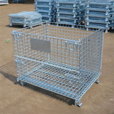 Stackable Foldable Galvanized Steel Welded Heavy Duty Wire Mesh Cage