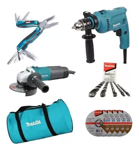 Combo Taladro Rotomartillo Esmeriladora Mtk0003b Makita Envío gratis