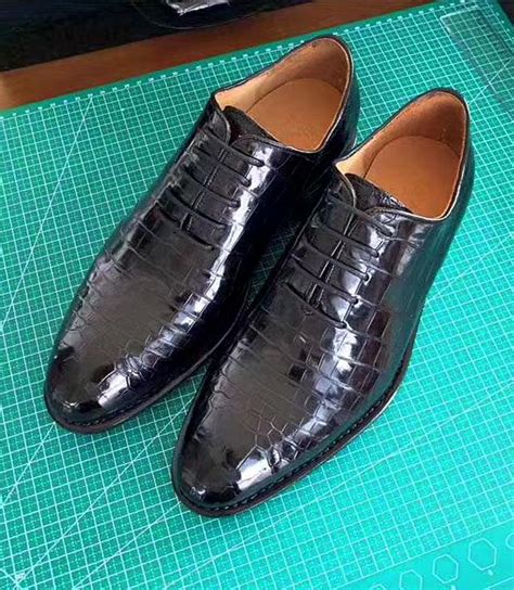 Handcrafted Genuine Alligator Leather Mens Classic Wholecut Oxford Shoes Oxford Shoes