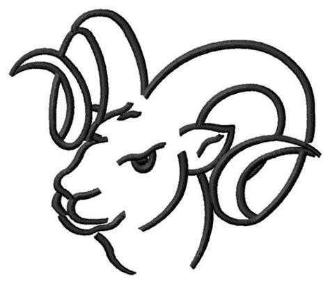 ram outline machine embroidery design embroidery library