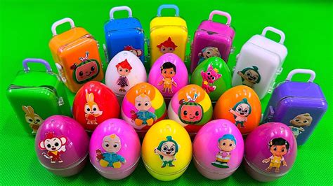 Rainbow Pinkfong Eggs Slime Digging Cocomelon Suitcase With Clay