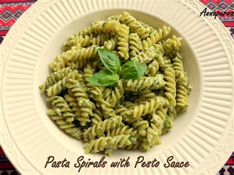 Annapurna Pasta Spirals With Pesto Sauce Italian Cuisine