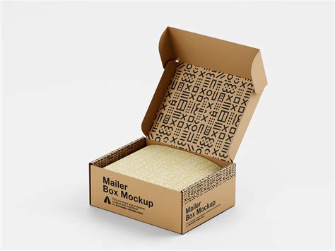 Free Cardboard Mailer Box Mockup Psd Psfreebies