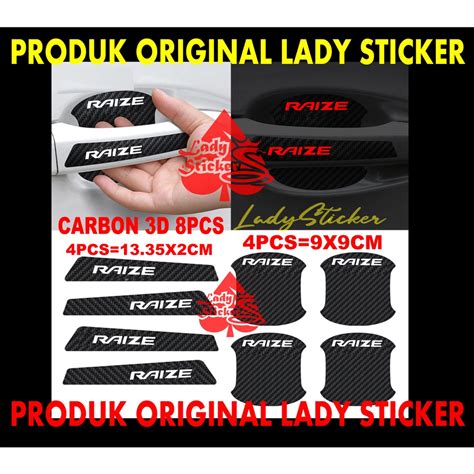 8pcs Carbon Sticker Car Handle Raize Carbon Sticker 3d Carbon Handle