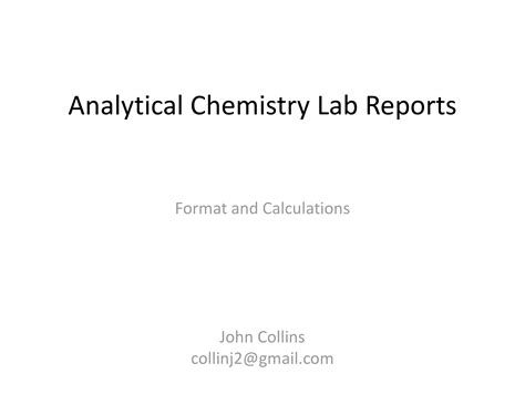 Lab Report Template Chemistry