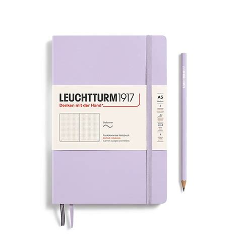 Notebook Medium A Softcover Numbered Pages Lilac Dotted