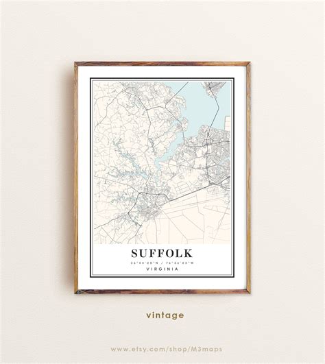 Suffolk Virginia Map Suffolk VA Map Suffolk City Map | Etsy