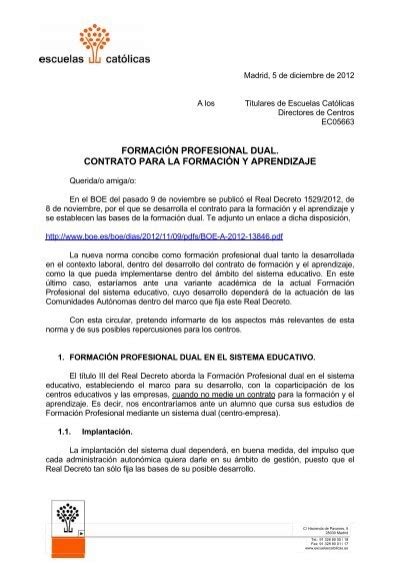 formación profesional dual contrato para la formación y aprendizaje