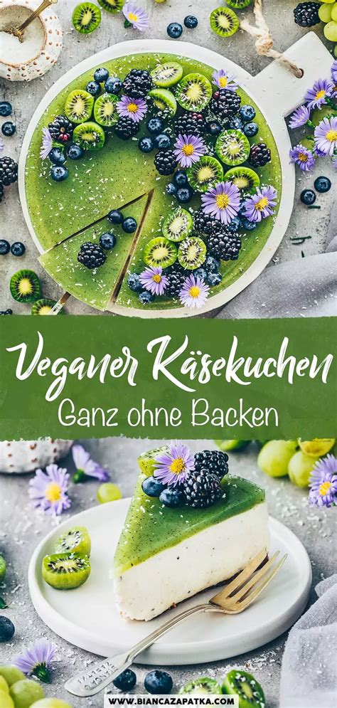 Kiwi Torte No Bake Cheesecake Veganer K Sekuchen Ohne Backen