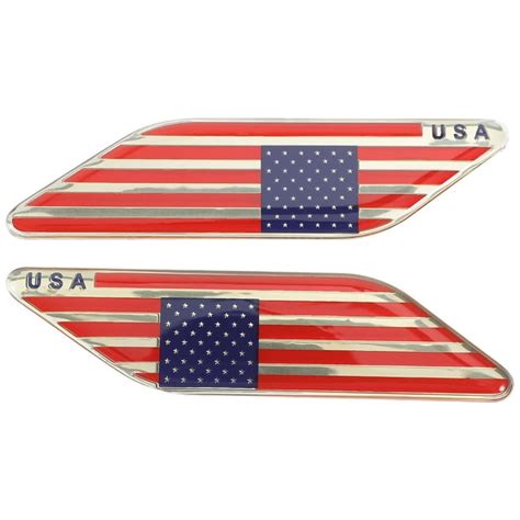 1 Pair American Flag Car Stickers Patriotic Decals Stickers Decals Self ...