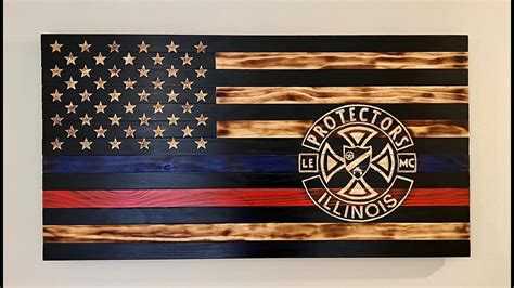 Protectors Lemc Law Enforcement Motorcycle Club Wood Flag Time Lapse