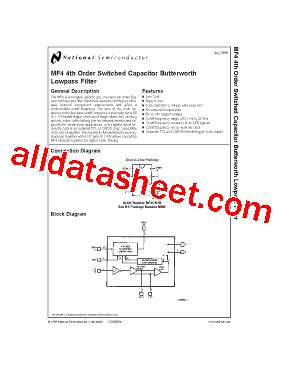 MF4 Datasheet PDF National Semiconductor TI