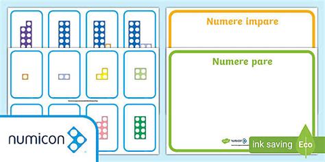 Numere Pare și Impare Activitate De Sortare Cu Forme Numicon