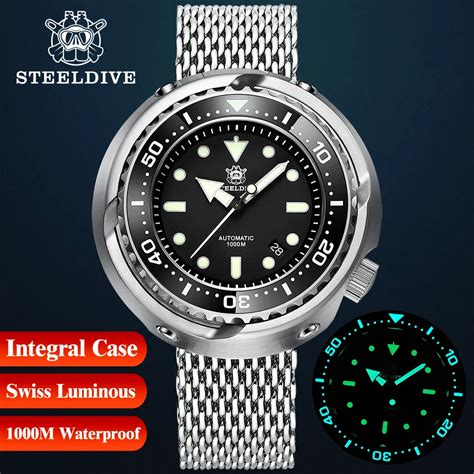 Steeldive Reloj De Lujo Sd De Gran Tama O Pulsera De Acero