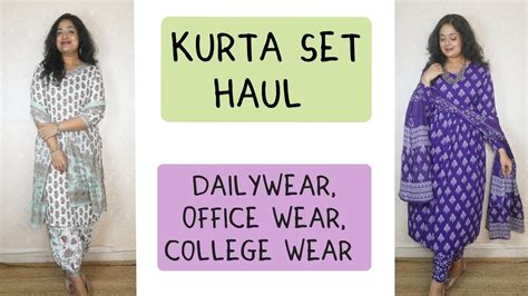 Kurta Set Haul Daily Wear College Wear Office Wear Amazon Kurta Set