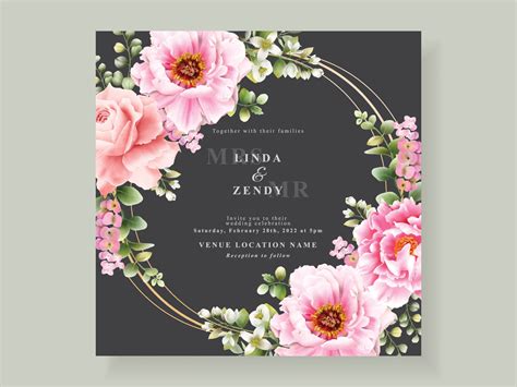 Beautiful floral wedding invitation template 3423571 Vector Art at Vecteezy