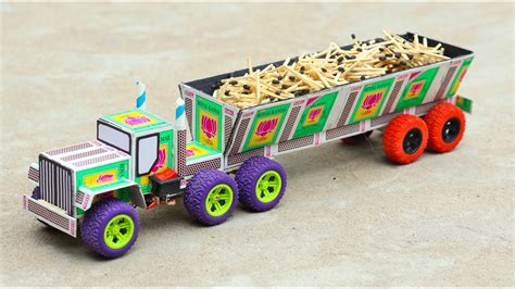 How To Make Matchbox Trailer Truck At Home Diy Matchbox Toy Truck