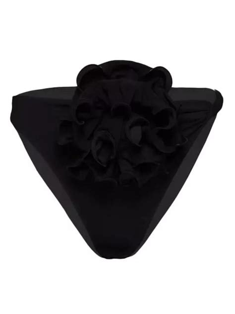 Magda Butrym High Leg Flower Swim Bottom In Black Black