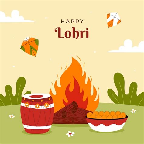 Premium Vector Flat Illustration For Lohri Festival