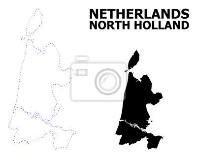 Vector Contour Dotted Map Of North Holland With Name Posters For The