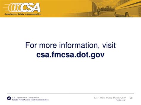 Ppt Csa Compliance Safety Accountability For Cmv Drivers December