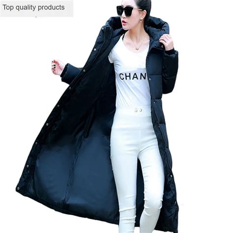 Womens Winter Jacket New Large Size Slim Long Section Coat Female