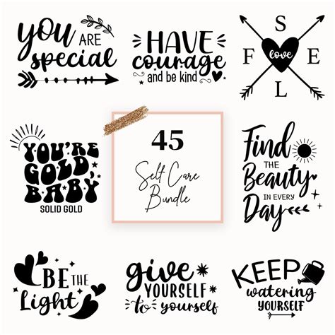 Self Love Svg Bundle Inspirational Svg Bundle Motivational Svg Love