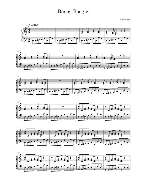 Basic Boogie Sheet Music For Piano Solo Easy