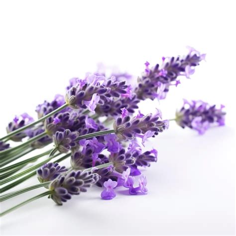 Hermosas Flores De Lavanda Sobre Fondo Blanco Generan Ai Foto Premium