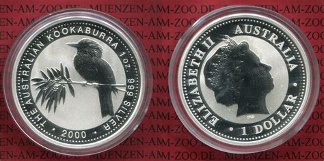 Australien Australia 1 Dollar Kookaburra Australien 1 Unze Silber 2000