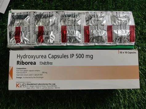 Hydroxyurea Capsules Ip 500 Mg Riborea Box At 147 40 Stripe In