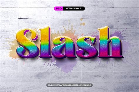 Efecto De Texto Psd De Arco Iris 3d Archivo PSD Premium