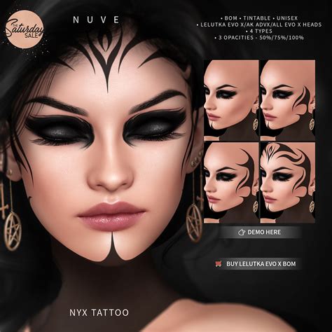 Nyx Tattoo Lelutka Evo Xak Advxall Evo X Heads Flickr