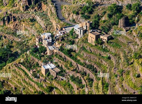 Green Terraces Fayfa Mountain Jazan Province Saudi Arabia Stock